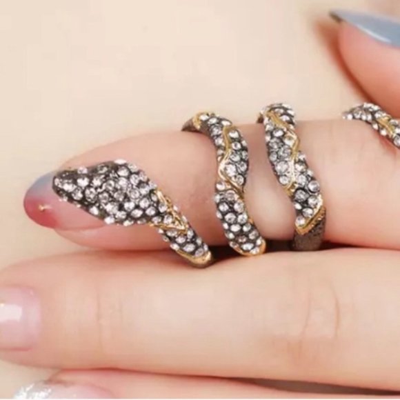 ALEXIS BITTAR • Jardin De Papillon Snake Wrap Ring - Picture 2 of 8
